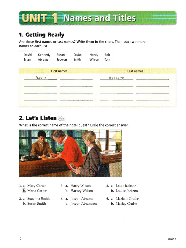 Unit 1 - Names & Titles | PDF