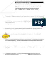 Word Problems With Integers: (All Problems Must Show An Expression and Then A Fully Worked Solution)