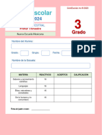 Evaluacion Primer Trimestre Tercer Grado 2023 2024