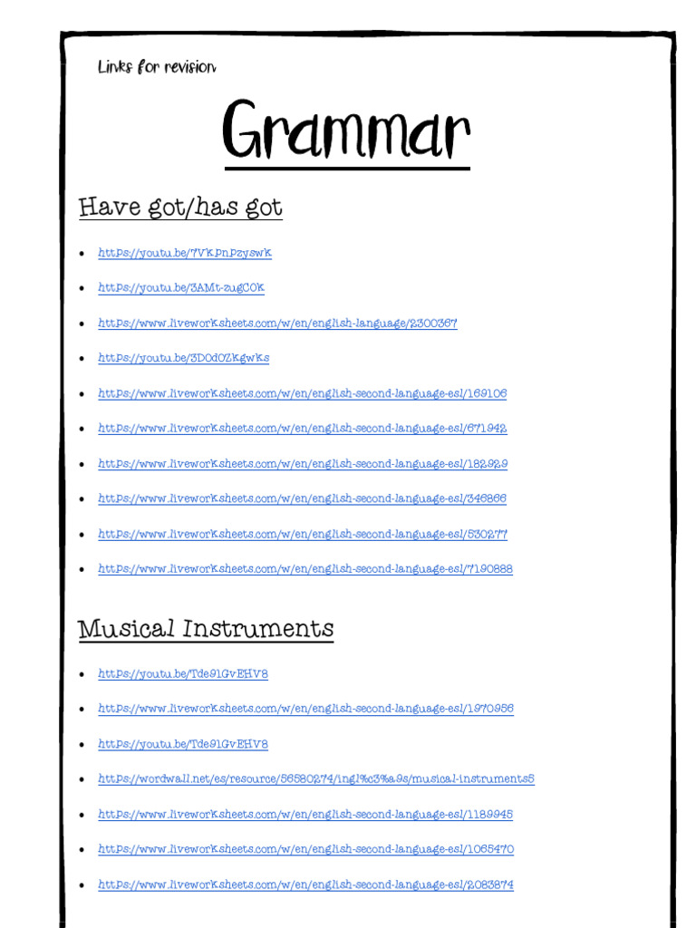Essential ESL Resources for Kids | PDF