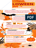 Infografía Tradiciones de Halloween Divertido Ilustrado Naranja Crema