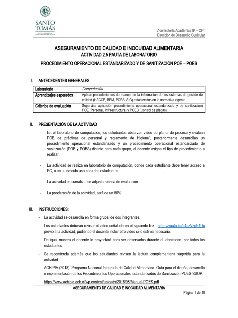 Guía de Laboratorio: POE y POES | PDF | Laboratorios | Evaluación