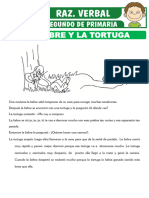 Lectura Sobre La Liebre y La Tortuga para Segundo de Primaria