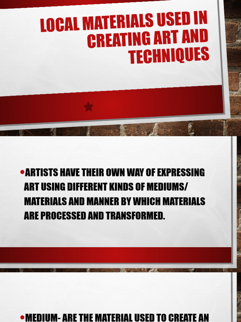 Local Materials Used in Creating Art and Techniques Download Free PDF