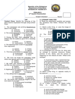 2nd Quarter Exam Eng9 With Answer Key