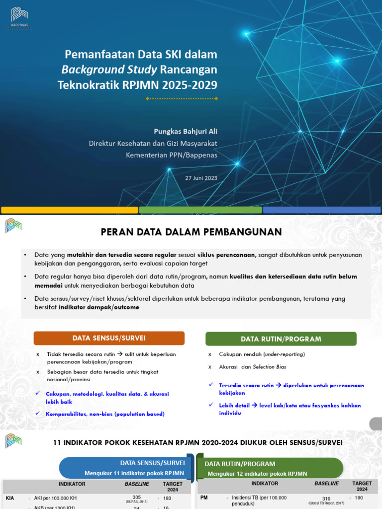 Pemanfaatan Data SKI untuk RPJMN 2025-2029 | PDF