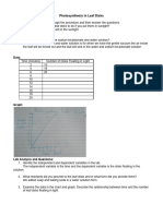 Alfred Robinson - Student Sheet - Photosynthesis in Leaf Disks Lab