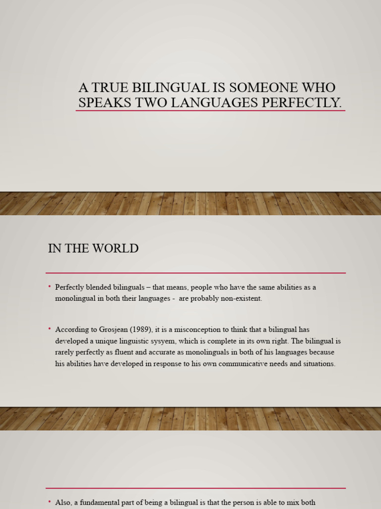 A True Bilingual | PDF