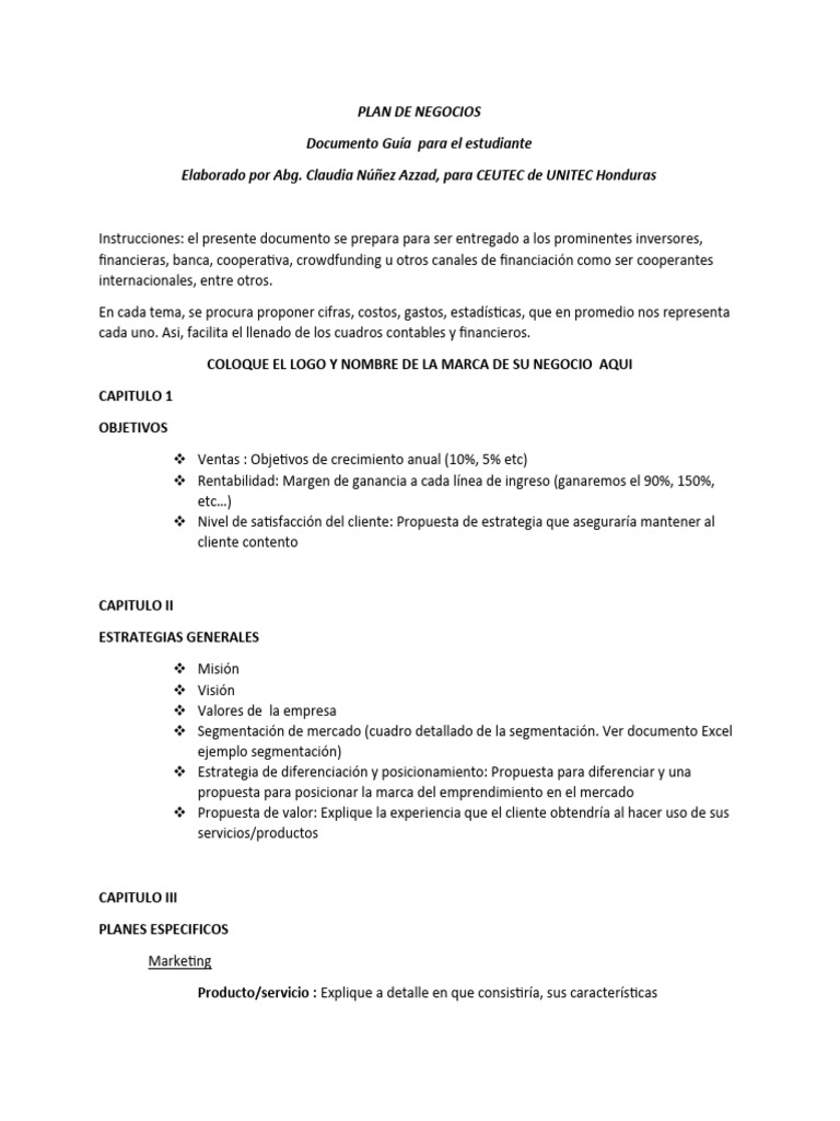 Guía Completa para un Plan de Negocios | PDF | Business | Outsourcing