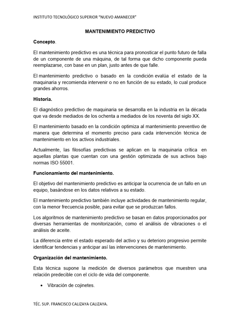 Tema 11 Mantenimiento Predictivo Pdf Rodamiento Mecánico