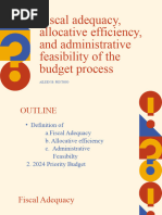 Fiscal Adequacy Allocative Efficiency and Administrative Feasibility of The Budget Process