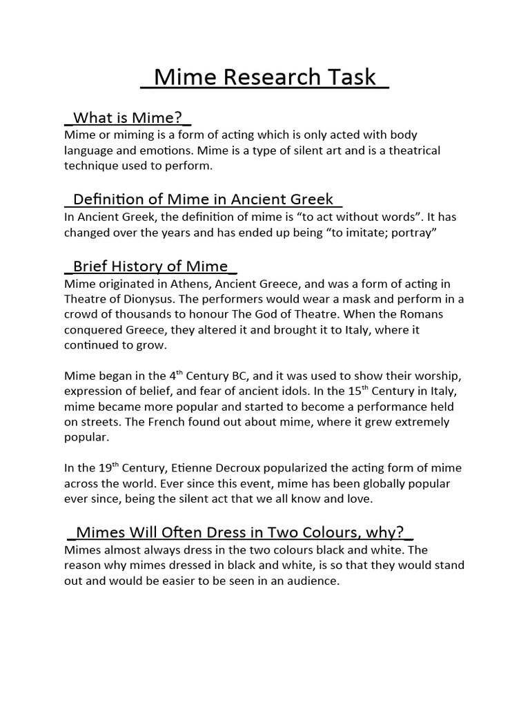 Mime Research | PDF