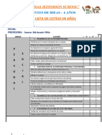 Lista de Cotejo 04 Años