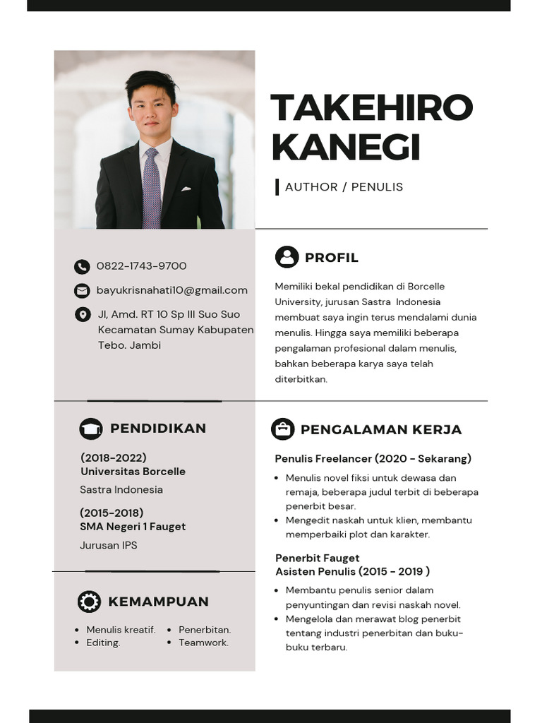 Putih professional sederhana surat lamaran kerja pdf
