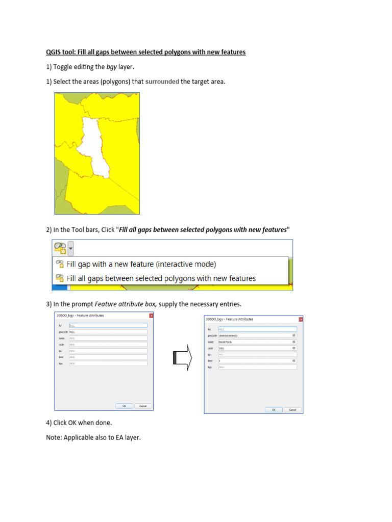 Fill All Gaps Between Selected Polygons With New Features | PDF