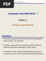 Lecture - 1 (Computer and Web Skills - I)