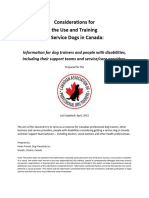 Draft Report On Service Dogs in Canada