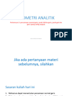 Geometri Analitik Pertemuan 3