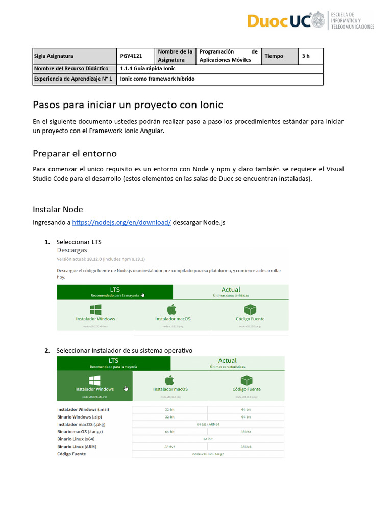 Guía Rápida para Iniciar con Ionic | PDF | Interfaz de línea de comando ...