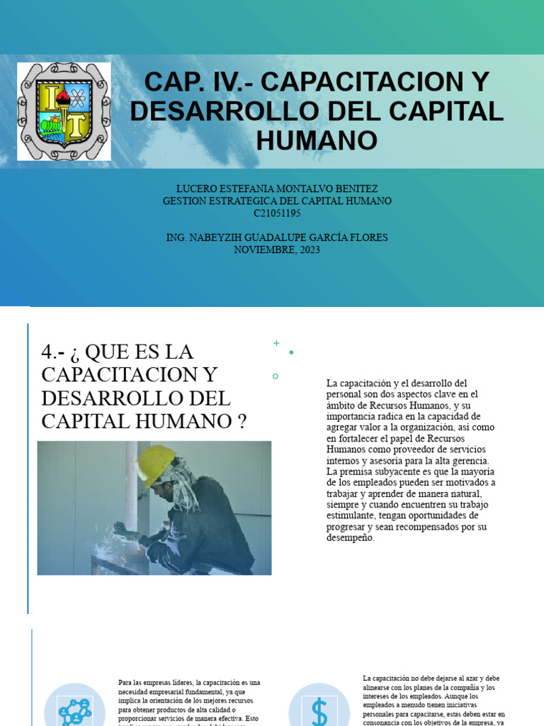 Cap Iv Capacitacion Y Desarrollo Del Capital Humano Pdf Gestión