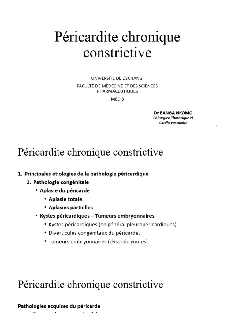 10_SEMIOLOGIE CHIRURGICALE CARDIAQUE_Péricardite chronique constrictive ...