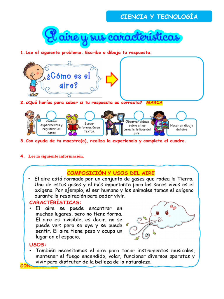 El Aire y Sus Características - CYT - FICHA | PDF