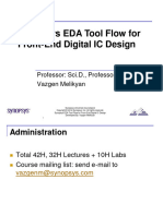 Synopsys Eda Tool Flow Front-End Digital Ic Design Outline