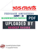 Electronic Circuits (Unit 3) - Feedback Amplifiers Handwritten Notes Material Uploaded by