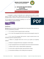 Module About Paragraph Development Joan A. Almanon