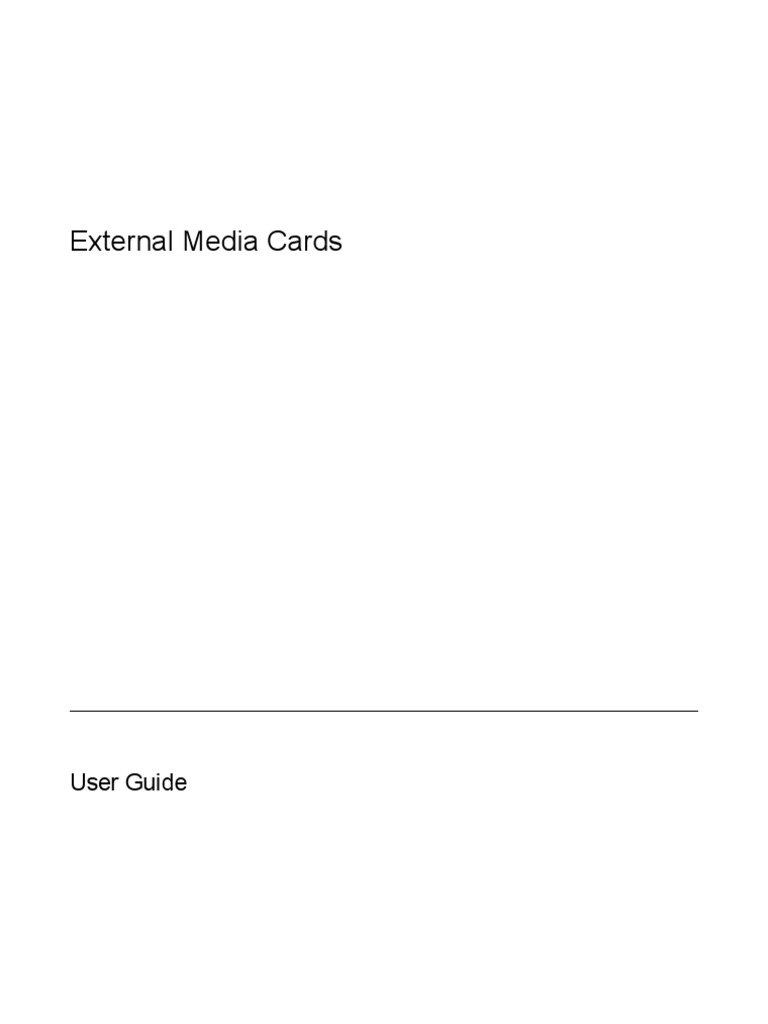 External Media Cards | PDF