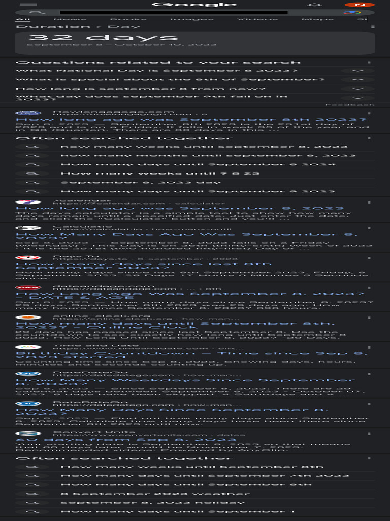 How Many Days Since September 8 2023 Google Search PDF