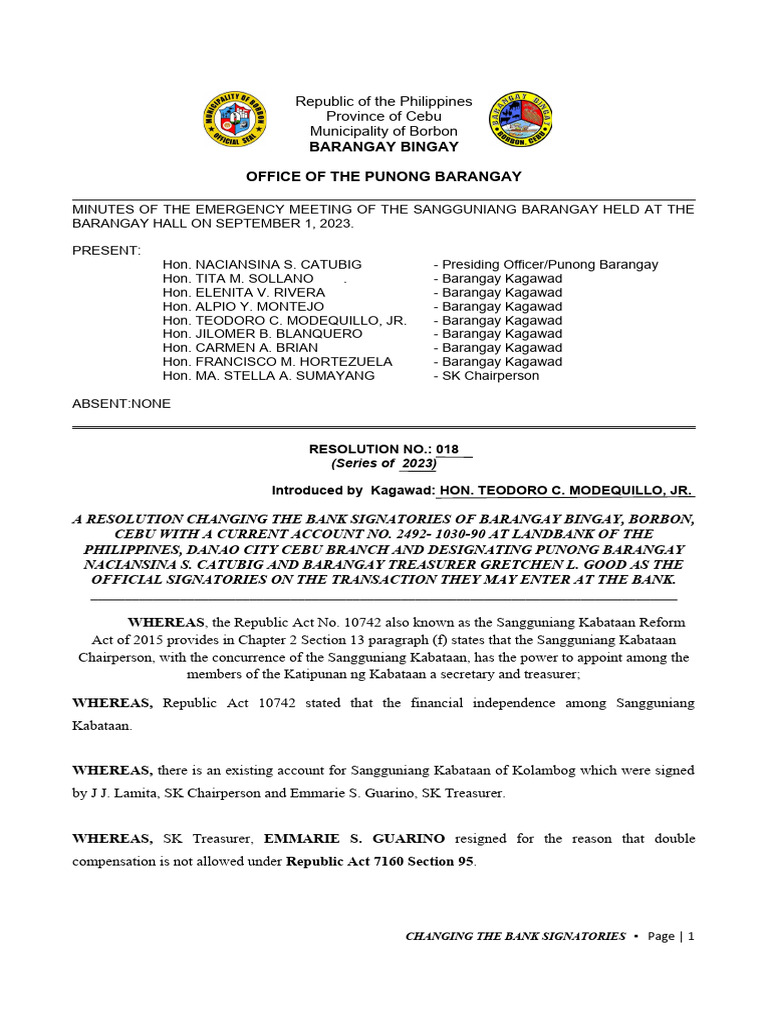 019-2023-Bank Change Signatories | PDF