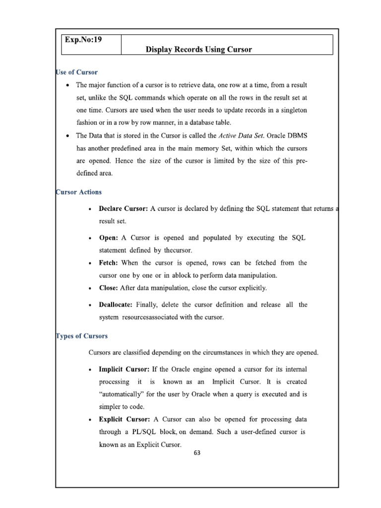 PL SQL Cursor | PDF