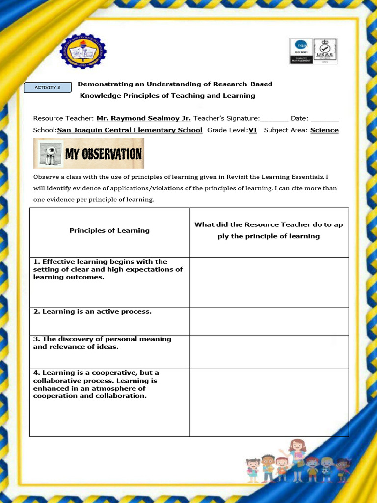 Field Study 1 Episode 9 Pdf Learning Cognition