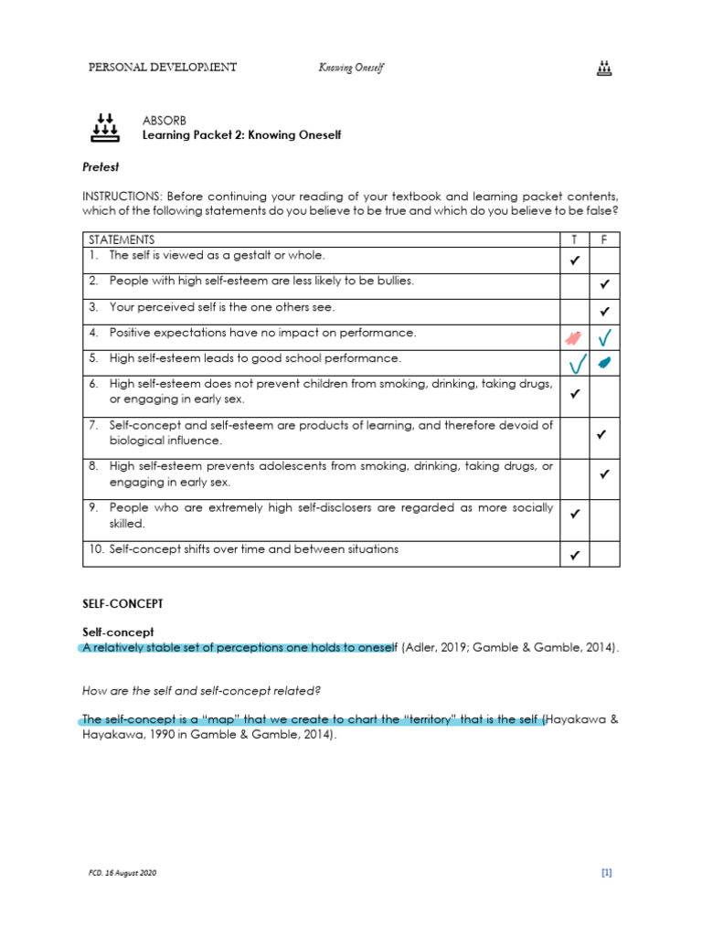 Understanding Self-Concept for Growth | PDF | Self Concept | Self Esteem