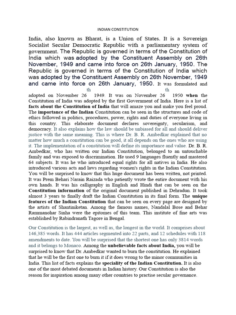 10 AMAZING FACTS ABOUT INDIAN CONSTITUTION PDF intelligence overview