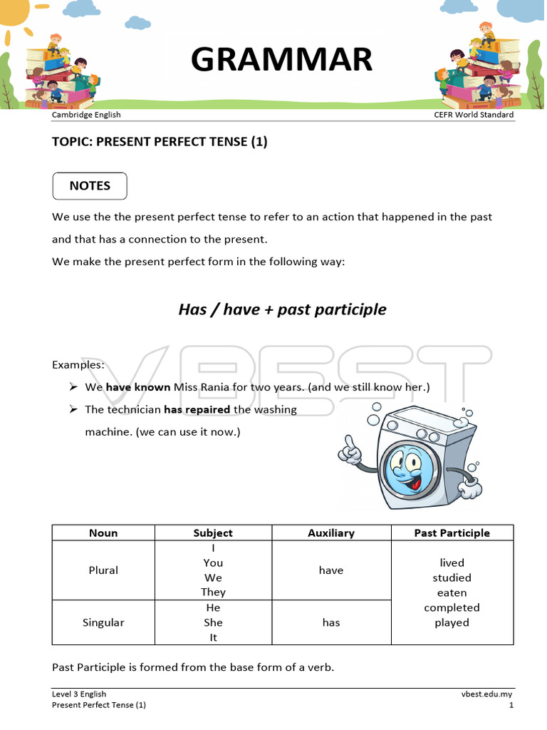 1.23 Present Perfect Tense | PDF