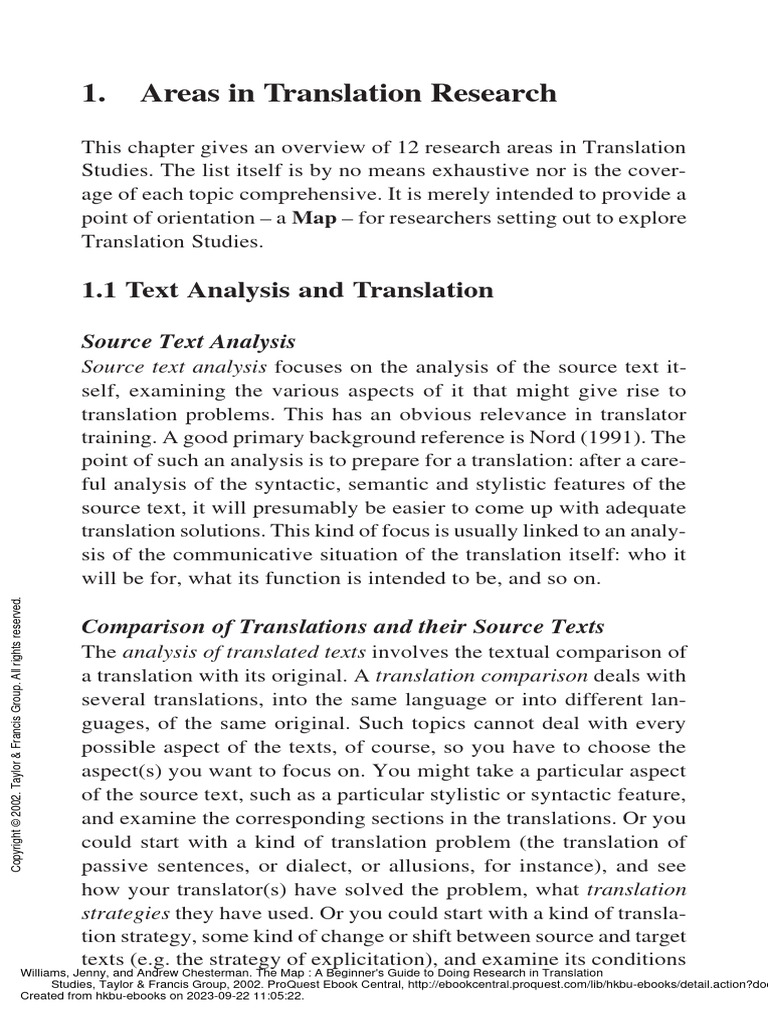 The Map A Beginner's Guide To Doing Research in Tr... - (1. Areas in ...