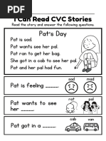 CVC Reading Comprehension Stories | PDF | Animals And Humans
