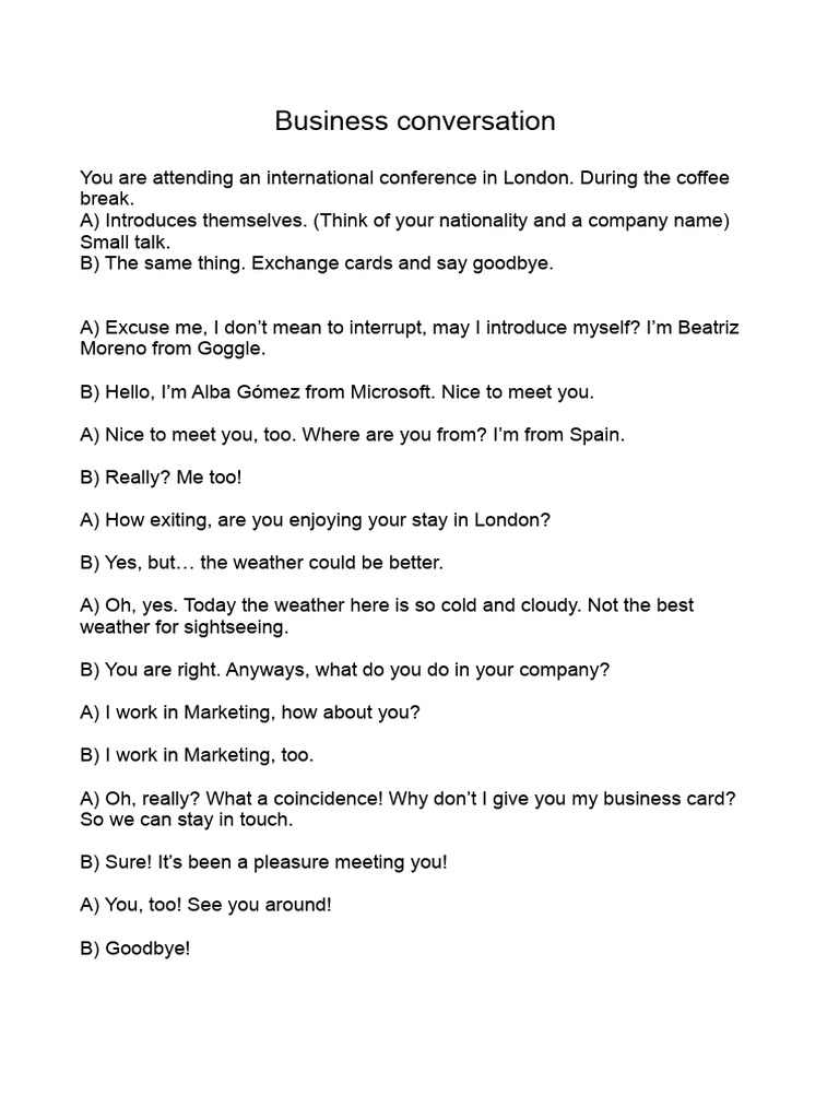 Networking at an International Conference | PDF