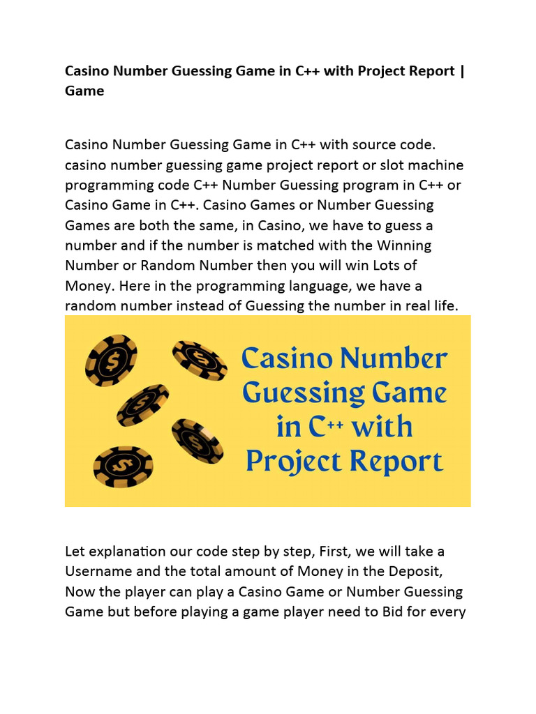 C++ Casino Number Guessing Game Code | PDF | C++ | Software Development