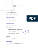 Electrical Formulae