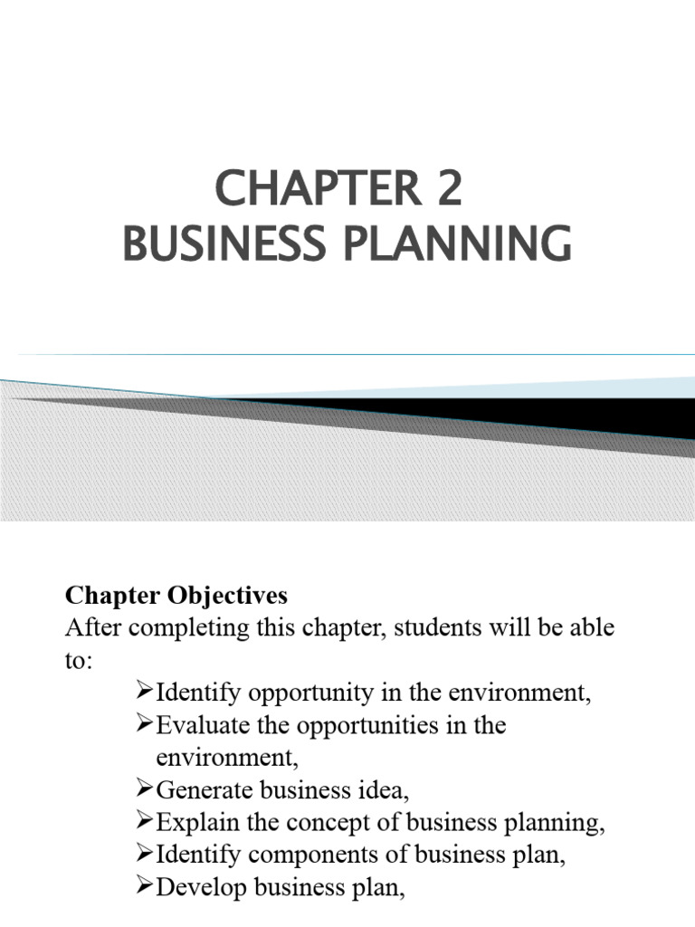chapter 2 business plan answers