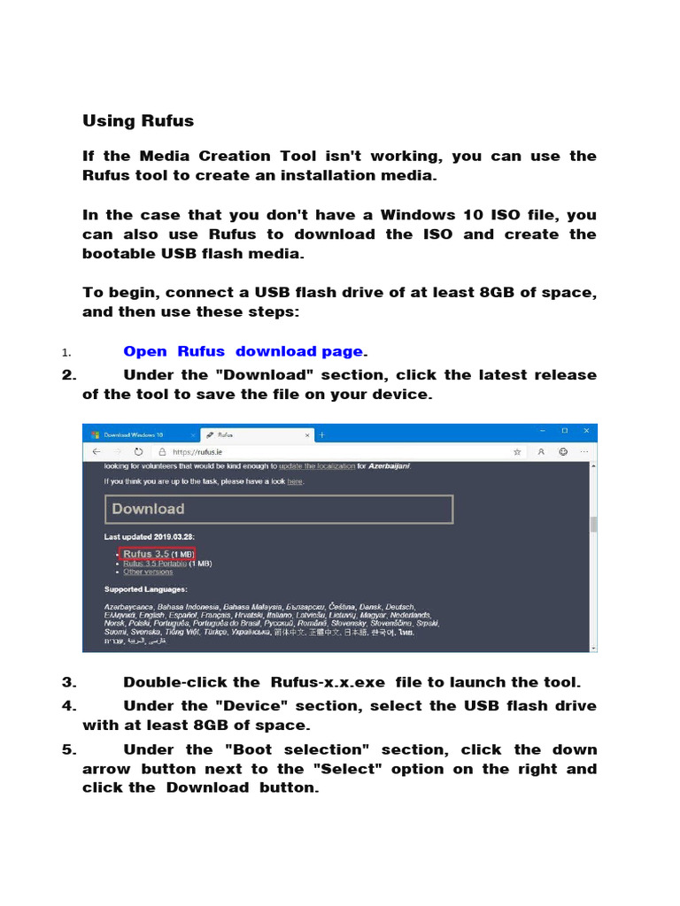 How to Use Rufus for Windows 10 USB | PDF | Windows 10 | Microsoft Windows