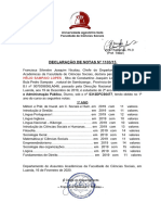 Declaração de Notas #1103/15: Hélio Sampaio Lopes