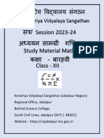सत्र/ Session 2023-24 अध्ययन सामग्री गणित Study Material Maths कक्षा - बारहिी Class - XII