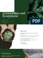 4.1 Species, Communities and Ecosystems