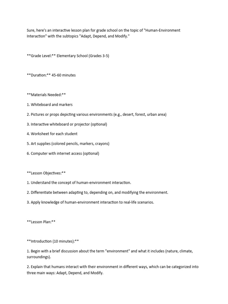 What Human Environment Interaction Means