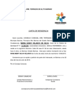 Carta de Residencia para Inscripcion Maria Sujey