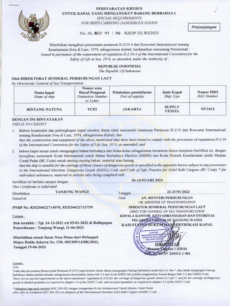 10. IMDG cert - 04 Jan 2024 | PDF